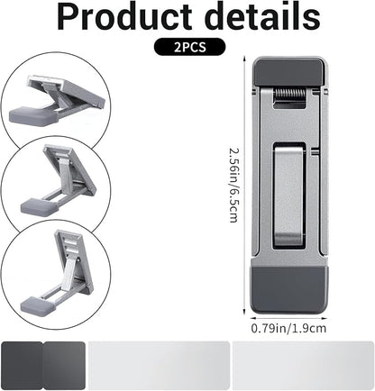 2PCS Keyboard Riser Portable Stand for Desk, Mini Foldable Laptop Feet Laptop Stand with Anti-Slip Pads Three Tilt Keyboard Angle Riser for Most Keyboards Office Accessories (Silver)