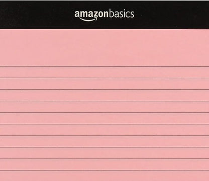 Amazon Basics Wide Ruled Lined Writing Note Pads with Sturdy Back, 8.5" x 11.75", Multicolor, 6-Pack, 300 Sheets, Perforated