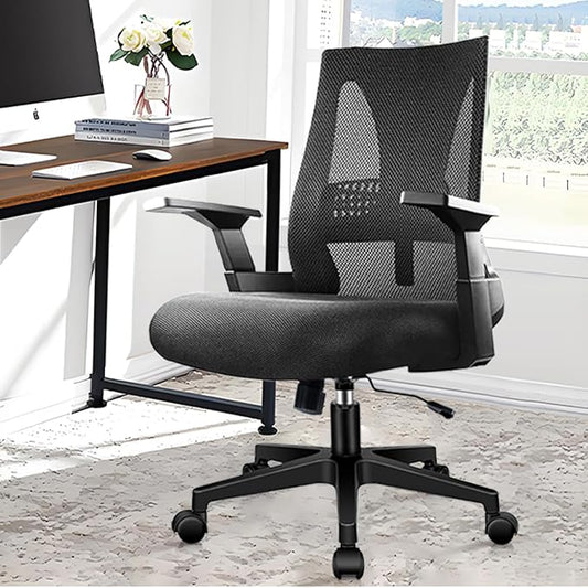 CLATINA 500lbs Big and Tall Office Chair Heavy Duty Mesh Ergonomic Computer Chairs with Adjustable Lumbar Support and Wide Comfy Seat for Home Office Conference Heavy People, Black, 4 Pack