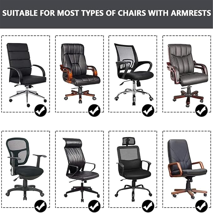 Velvet Plush Office Desk Chair Cover for Ergonomic, Gray Blue, XL | Cat Proof, Stretchable Elastic, Fits Mesh and Executive Computer Chairs, For Ergonomic Office Chair with Wheels and Armrests
