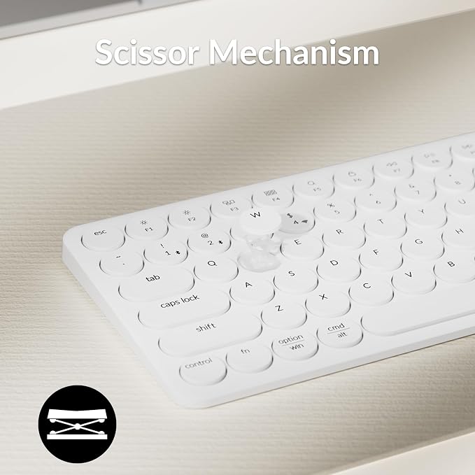 Keychron B3 Pro 75% Ultra-Slim Wireless Keyboard, 2.4GHz, Bluetooth 5.2 / Wired USB Connection, Portable Silent White Bluetooth Keyboard for Mac Windows Linux Tablet Phone