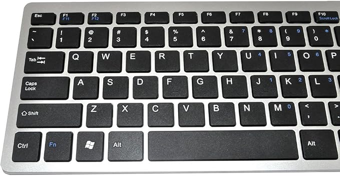 iKKEGOL Mini USB Slim Wired 78 Key Small Super Thin Compact Keyboard for Desktop Laptop PC Win 7 Mac (Black with Silver)