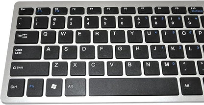 iKKEGOL Mini USB Slim Wired 78 Key Small Super Thin Compact Keyboard for Desktop Laptop PC Win 7 Mac (Black with Silver)