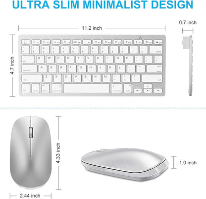 SPARIN Wireless Bluetooth Keyboard and Mouse for iPad (A16) 11th 10th Generation, iPad Air (13/11 inch), iPad Pro 13/12.9/11 inch, iPad 9th 8th Gen, iPad mini 7th -8.3 inch, Above iOS13- Silver White