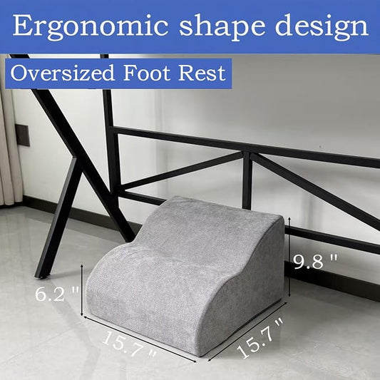 Foot Rest for Under Desk at Work.Multifunctional 3-Tier Foot Stool,with Washable Footrest.for Under Desk,Office Chair Gaming Chair & Sofa,Leg Elevation Pillow,Supports Posture-Light Grey