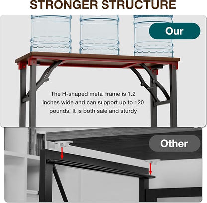 TEMI Small Computer Desk Folding Table - No Assembly, Compact 35.8" Foldable Desk with Power Outlets & USB Charging Port, Portable Small Office Desk, Ideal Mini Study Table for Narrow Spaces, Walunt