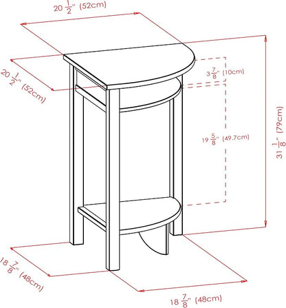 Winsome LISO 31.1-inch x 20 1/2-inch x 20 1/2-inch Composite Wood Corner Table with Cube Storage, Dark Brown