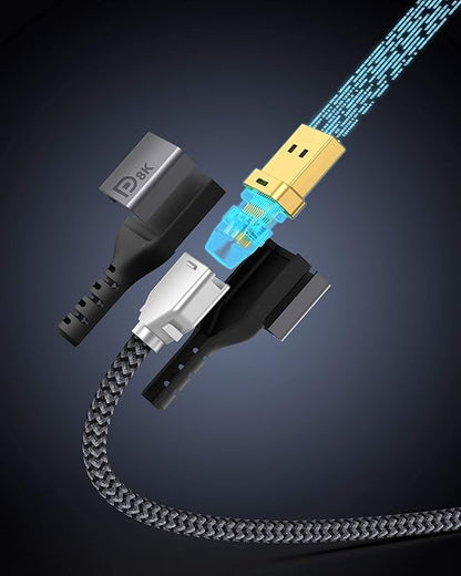 Maxonar 8K DisplayPort 1.4 Cable DP to DP - 5 Ft/1.5M, HBR3 High Speed, Supports 8K@60Hz, 4K@240Hz, 2K@144Hz - 2 Pack for PC, Laptop, TV, Gaming Monitor