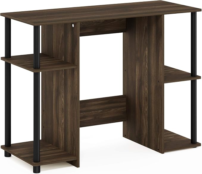 Furinno Jaya Computer Study Desk, Columbia Walnut/Black