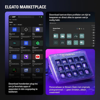 Elgato Stream Deck MK.2 White Studio Controller, 15 Keys