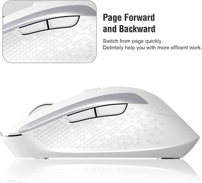 RaceGT Wireless Mouse - 2.4G Silent Cordless for Laptop, Desktop, MacBook, PC - 6 Buttons, 3 Adjustable DPI