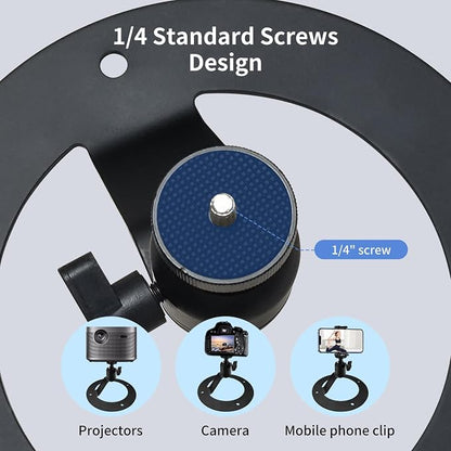 Projector Stand Table Tripod: Ballhead Angle 360 Degree Adjustable with 1/4" Screw for Most Projectors Webcams