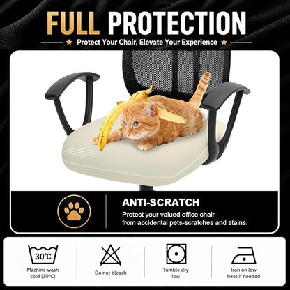 DIVA EN CAMINO DEC Stretchable Desk Office Chair Seat Cushion Covers - Universal Spandex Computer Chair Slipcover - Removable Washable Cushion Protectors for Dogs, Cats, Pets