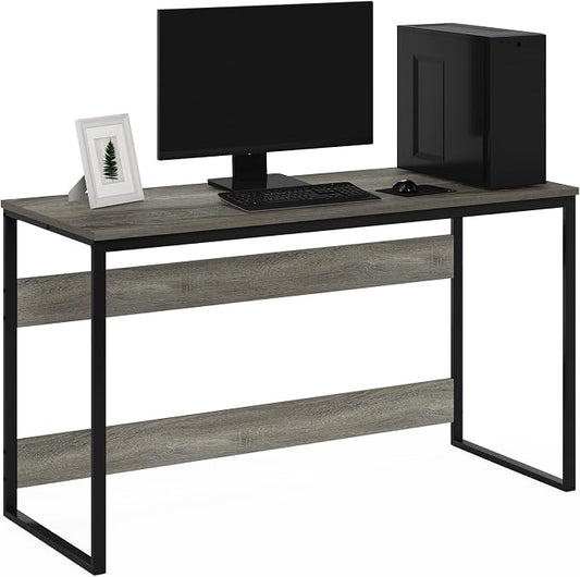 Furinno Moretti Modern Lifestyle Enhanced Study Desk 52 Inch, 52-Inch, French Oak Grey