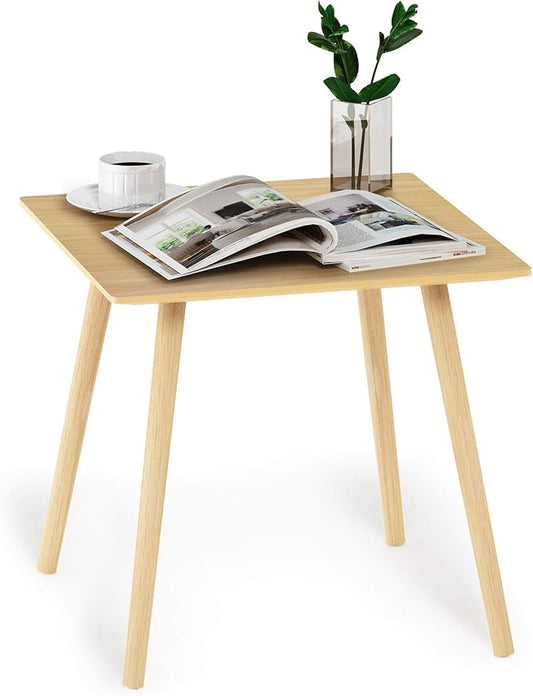 Furinno Theo Side Tables, Sqaure Small End Table with 4 Sturdy Legs, for Living Room, Oak