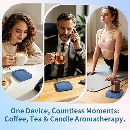 VOBAGA Coffee Mug Warmer for Desk with Auto Shut Off & 3-Temp Settings, Coffee Cup Warmer with Smart Safety Alert Home Office Accessory, Perfect for Coffee, Tea, Milk (No Mug)