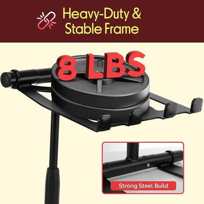 Pyle Portable Folding Laptop Stand - Standing Table with Adjustable Angle, Foldable Height and Four Prong Anti-Slip Tray for iPad, Tablet, DJ Mixer, Workstation, Gaming and Home Use - PLPTS55