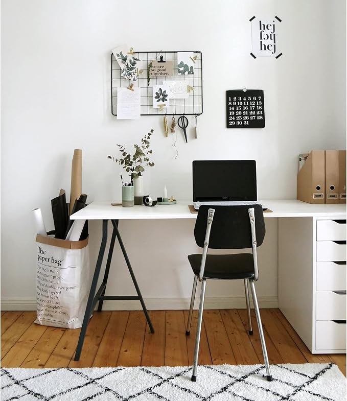 Kaboon 45.67"x23.62" White Table Top, Solid One-Piece Desktop, Reversible Melamine Countertop, Double Desks, L-Desk DIY