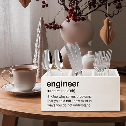 Engineer Gifts Wooden Pen Pencil Holder for Office Desk Accessories, Best Engineering Gifts Makeup Brush Toothbrush Holder Organizer for Bathroom