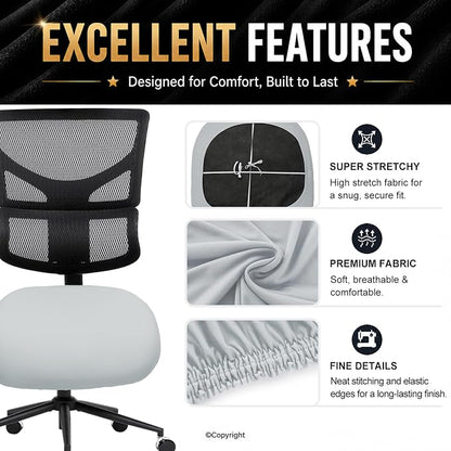 DIVA EN CAMINO DEC Universal Spandex Computer Chair Slipcover - Stretchable Desk Office Chair Seat Cushion Covers - Removable Washable Cushion Protectors for Dogs, Cats, Pets