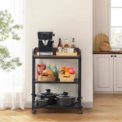 KATHY&BOB Large Printer Stand for Home Office, 23.6 x15.8 x 31.5 Inch Large Printer Table with Adjustable Storage Shelf, 3-Tier Mobile Rolling Printer Shredder Cart with Wheels, Stand for Heat Press