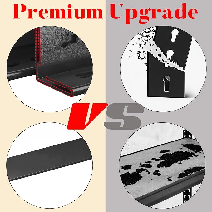 Printer Stand, Metal Shelving Adjustable Storage Shelves, printer table Office Organizer Book shelf corn shelf Industrial Shelving for office organization, black Nightstand (44.1"H × 23.6"W × 13.8"D)