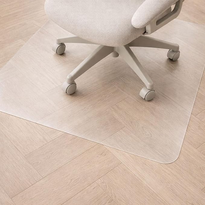 Marvelux Office Chair Mat for Hardwood Floors 30" x 48" Clear PVC Hard Floor Protector Mat for Under Desks, Rectangular Vinyl Floor Mat for Computer Desks and Gaming Chairs, Shipped Flat