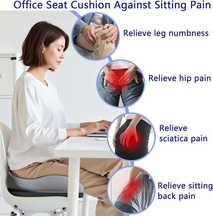 Seat Cushions for Office Chairs Wheelchair Cushion for Long Sitting Back Pain，Memory Foam Seat Car Computer Desk Chair Cushion，Coccyx Cushion for Tailbone Pain Relief Cushion Office Chair Black Blue