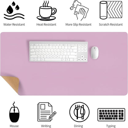 Bloss Purple Desk Mat, Leather Desk Pad, Desk Matt for Desktop, Waterproof Desk Pad Mat, Computer Mat for Office Work/Home/Decor/Desk Protector/Cover(31.5 x 15.7 Inches)