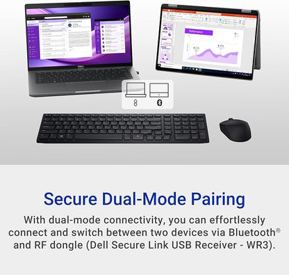 Dell KM555 Pro Compact Silent Keyboard and Mouse, Black