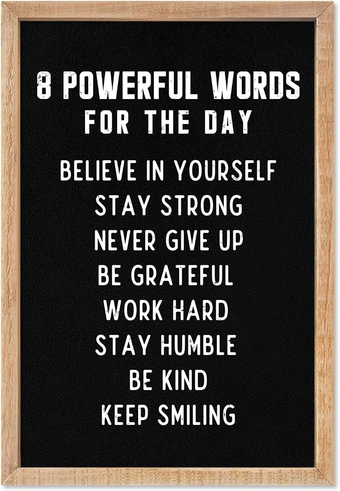 8 Powerful Words Wall Art, 11x16 Inch Framed, Motivational Decor for Office