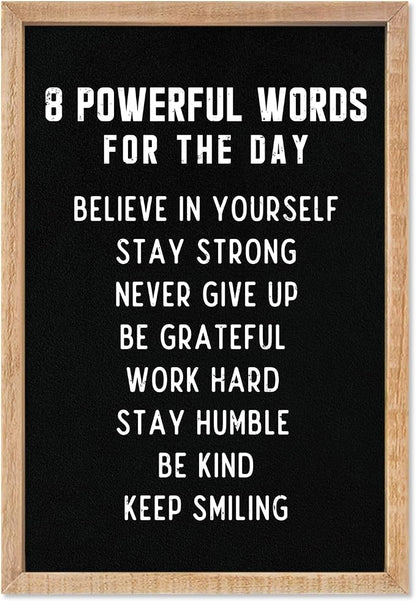 8 Powerful Words Wall Art, 11x16 Inch Framed, Motivational Decor for Office