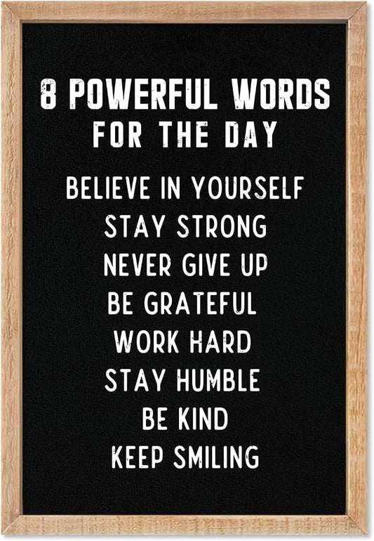 8 Powerful Words Wall Art, 11x16 Inch Framed, Motivational Decor for Office