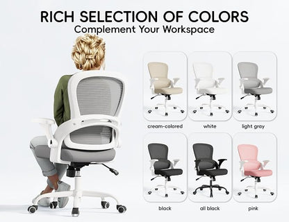 TRALT Ergonomic Office Chair - Comfy Desk Chair with Back Support, Home Office Desk Chairs, Computer Chair, 330lbs Wide Seat Big and Tall Office Chair for Executives (Grey)