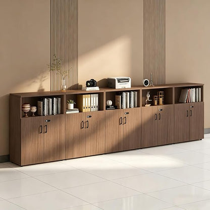 File Cabinet with Password Lock, Wood Lateral Filing Cabinet for Letter/A4 Files, 3 Drawer with Door, Printer Stand with Open Shelves for Home Office
