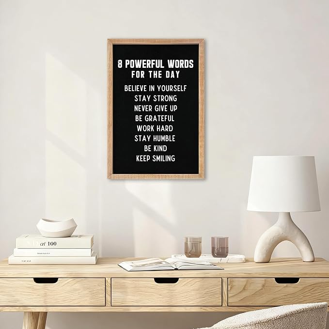 8 Powerful Words Wall Art, 11x16 Inch Framed, Motivational Decor for Office