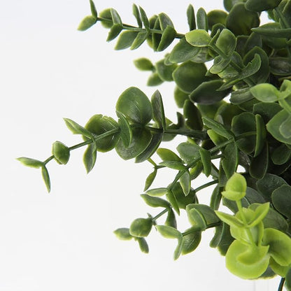 Hollyone Faux Plants Indoor Artificial Mini Potted Plants Plastic Green Plant Small Fake Plants Eucalyptus Decor in Pots for Home Table Room Bathroom Decor
