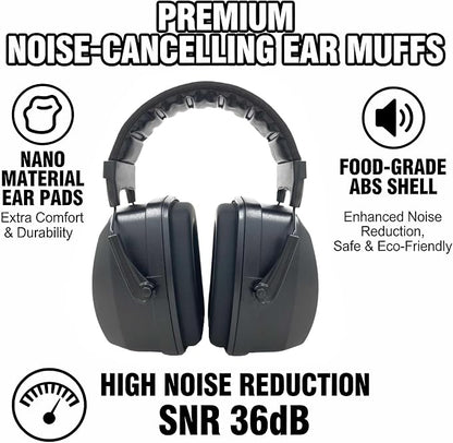 Ear Muffs For Noise Reduction Cancelling Hearing Protection Headphones Earmuffs Shooting Gun Range SNR 36dB Mowing
