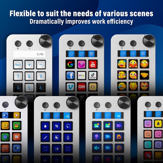 Streaming Deck for Live Streamers,Game commands keyboard for Gamers,Macro pad for Content Creators,Soundboard Keypad for OBS and Youtube,Three Modes(Shortcut Keys,Calculator,Numeric Keypad)