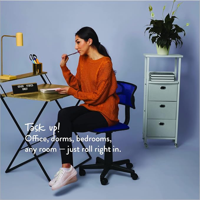 Urban Lifestyle Swivel Mesh Desk Chair, Navy 21D x 21W x 33H in