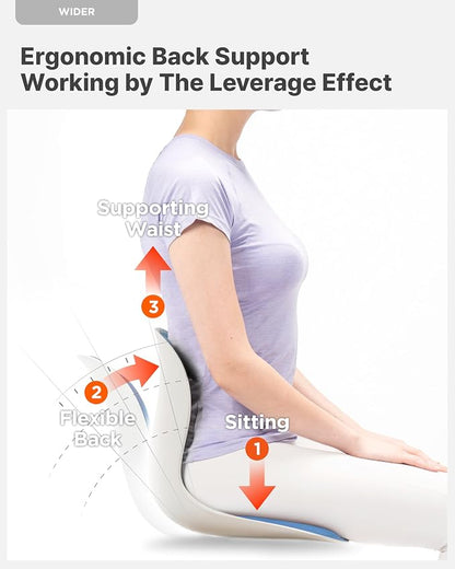 curble Wider – Ergonomic Desk Chair Seat Cushion, Everyday Passive Posture Trainer for Work from Home, Office & Car, Breathable Lumbar Support