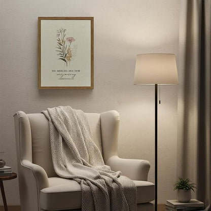 Christian Scripture Canvas Wall Art Bible Inspirational Poster Wall Decor His Mercies Are New Every Morning Pictures Print for Prayer Room Office Living Room Home Decoration 8x10 in Wood Framed