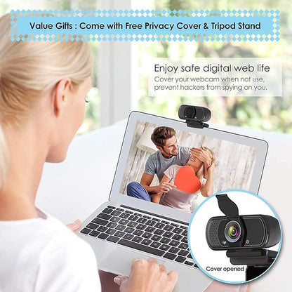 USB C Webcam for Switch 2 / PC: 1080P HD Web Cam with Mic,Computer Camera with Privacy Cover & Tripod Stand for MAC Desktop Laptop, Wide Angle Webcam Pro Streaming Web Camera for Skype/Teams/Webex
