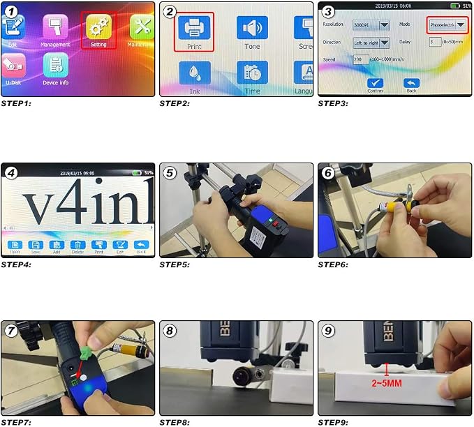 v4ink Universal Stainless Steel Adjustable Stand Bracktet Freestanding Holder Bentsai Handheld Inkjet Printer to Use on Conveyor Belt Assemble Line Production Line