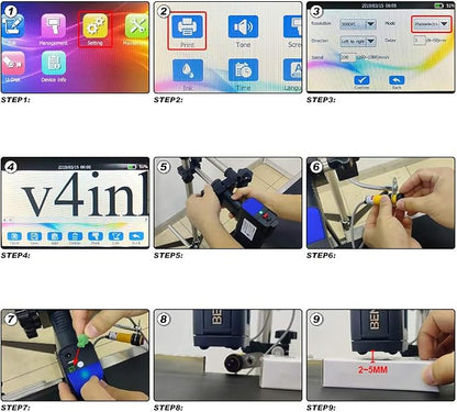 v4ink Universal Stainless Steel Adjustable Stand Bracktet Freestanding Holder Bentsai Handheld Inkjet Printer to Use on Conveyor Belt Assemble Line Production Line