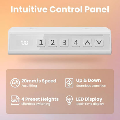 HUANUO Electric Standing Desk,48" x 24" Height Adjustable Desk, 4 Memory Height Settings, Sit to Stand Up Desk for Home Office, with Headphone Hook, Cable Manager, Pink