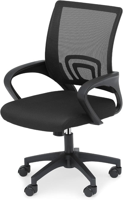 Office Chair Ergonomic - Mesh Desk Chair with Lumbar Support & Wide Seat (300Lbs Capacity) Adjustable Height, Swivel Wheels - for Home Office, Gaming, Bedroom