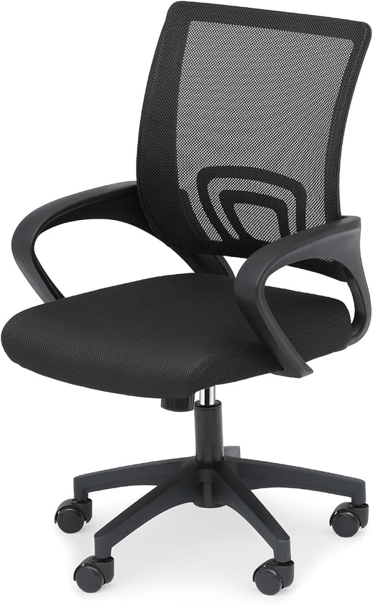 Office Chair Ergonomic - Mesh Desk Chair with Lumbar Support & Wide Seat (300Lbs Capacity) Adjustable Height, Swivel Wheels - for Home Office, Gaming, Bedroom