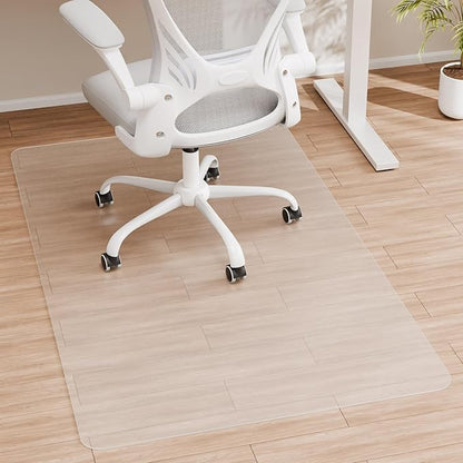 Office Chair Mat, 55" x 35" Crystal Clear Hard Floor Chair Mat, Transparent Floor Protector Mat for Hardwood Floor Flat Without Curling