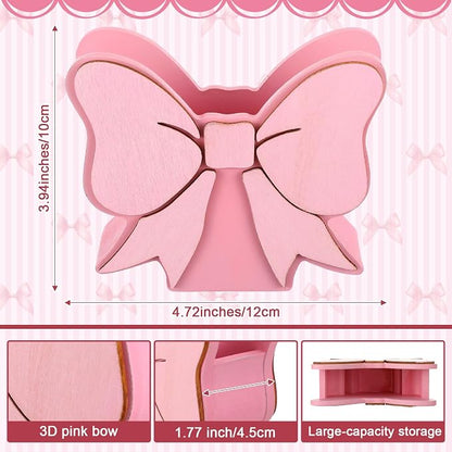 Tenceur Pink Pen Holder for Desk Large Capacity Pink Bow Pencil Holder Coquette School Supplies Set Desk Organizer Cute Bow Office Decor Makeup Brush Holders Funny Back to School Gift for Women
